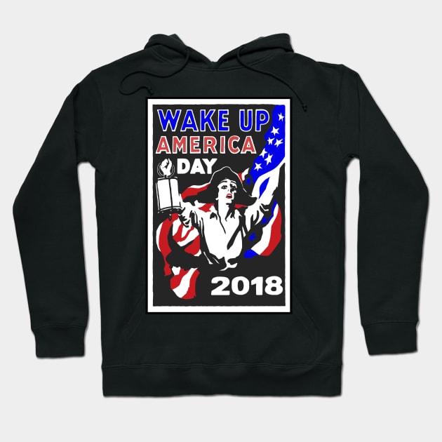 Wake Up America Woke Protest Resist Feminist Revolution 2018 Election Democrat Republican Vote Hoodie by TravelTime